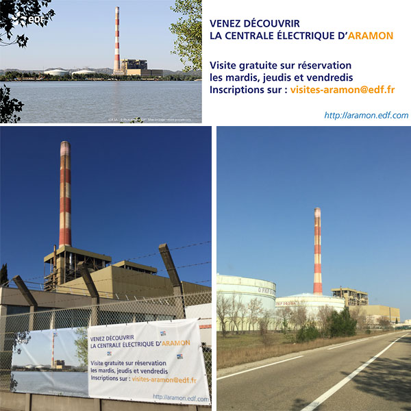 Bâche 500x150cm pour la promotion des visites de la centrale électrique EDF d'ARAMON