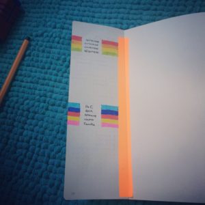 onglets code couleur pour le bullet journal